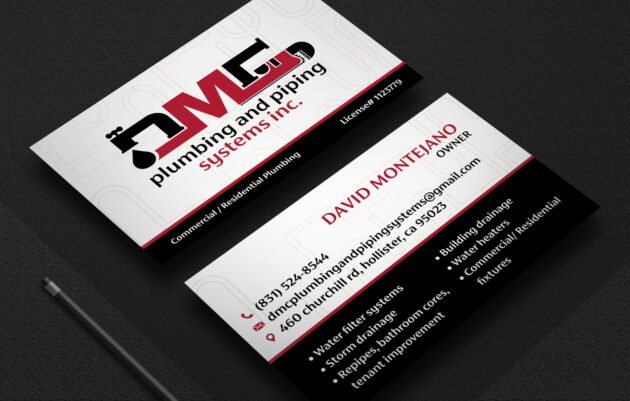 dmc plumbing business card mockup